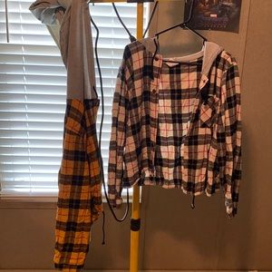 Two open long sleeve hoodies